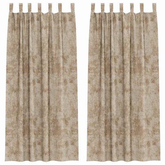 Кадифени завеси в цвят таупе с текстилни гайки (уши), 2 бр., 140 x 225 см