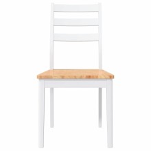 Комплект от 2 трапезни стола в стил Modern Rustic от масивно каучуково дърво в бяло и меден финиш