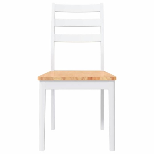 Комплект от 2 трапезни стола в стил Modern Rustic от масивно каучуково дърво в бяло и меден финиш