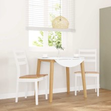 Комплект от 2 трапезни стола в стил Modern Rustic от масивно каучуково дърво в бяло и меден финиш