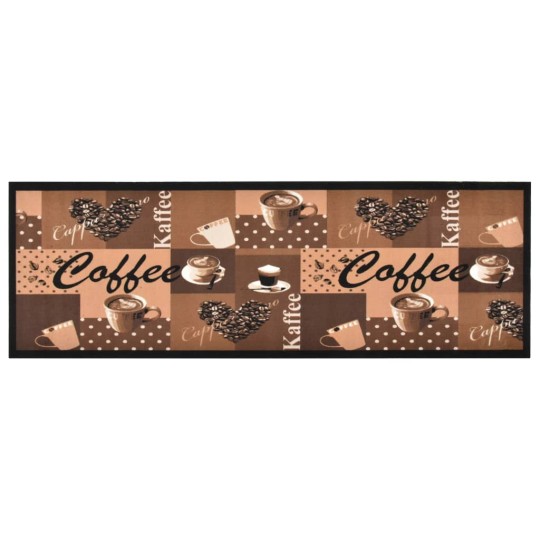 Кухненско килимче Coffee Retro Print, кафяв, 60x180 см
