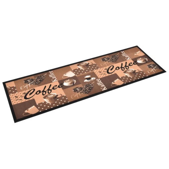 Кухненско килимче Coffee Retro Print, кафяв, 60x180 см