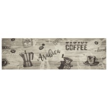 Кухненско килимче Coffee, сиво, 45x150 см, кадифе