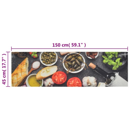 Кухненско килимче Mediterranean Dinner, 45x150 см, кадифе