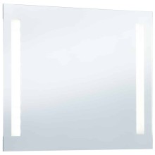 LED стенно огледало за баня с две вертикални матирани ленти, 100x60 см