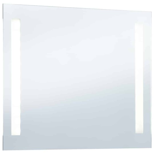 LED стенно огледало за баня с две вертикални матирани ленти, 100x60 см