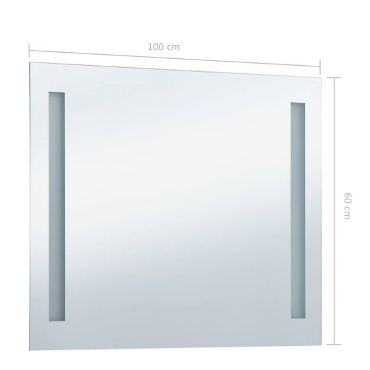 LED стенно огледало за баня с две вертикални матирани ленти, 100x60 см