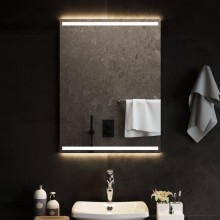 LED стенно огледало за баня с две вертикални светлинни ленти и USB захранване, 60x80 см
