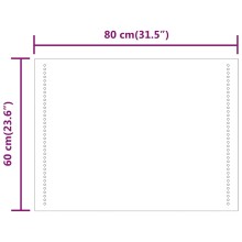 LED стенно огледало за баня с USB захранване и странично точково осветление, 80x60 см