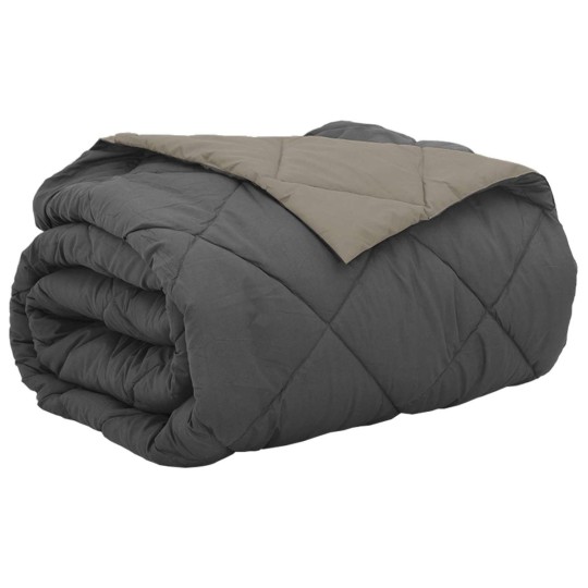 Лятна двулицева олекотена завивка Color Warm с полиестерен пълнеж, 200 г/м², в светлосиво и антрацит