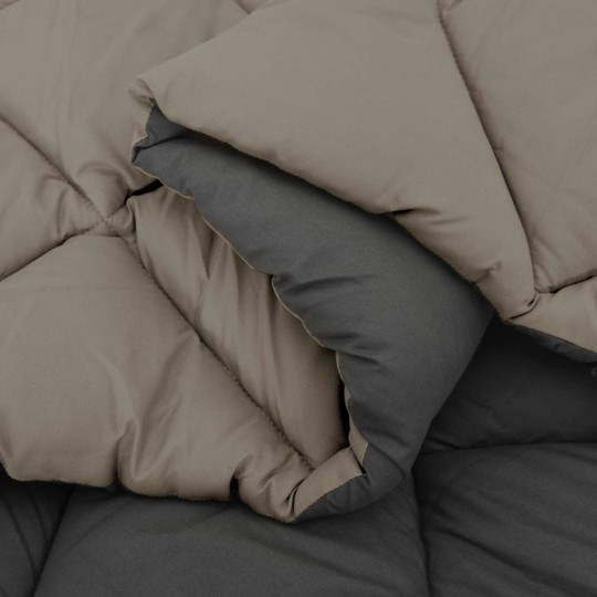 Лятна двулицева олекотена завивка Color Warm с полиестерен пълнеж, 200 г/м², в светлосиво и антрацит