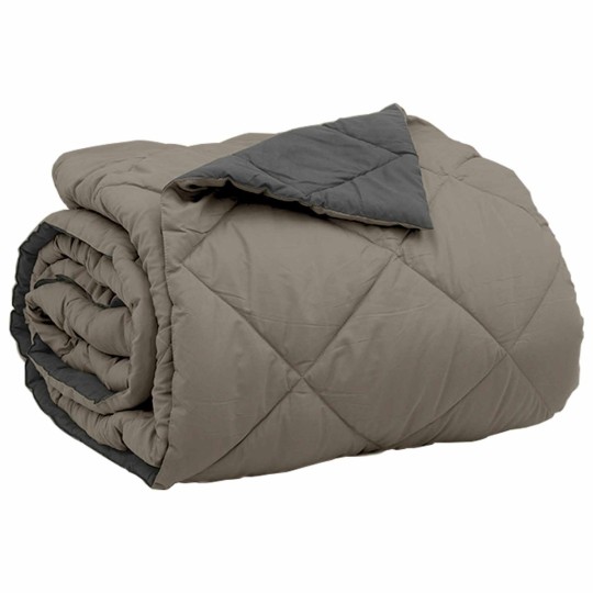 Лятна двулицева олекотена завивка Color Warm с полиестерен пълнеж, 200 г/м², в светлосиво и антрацит