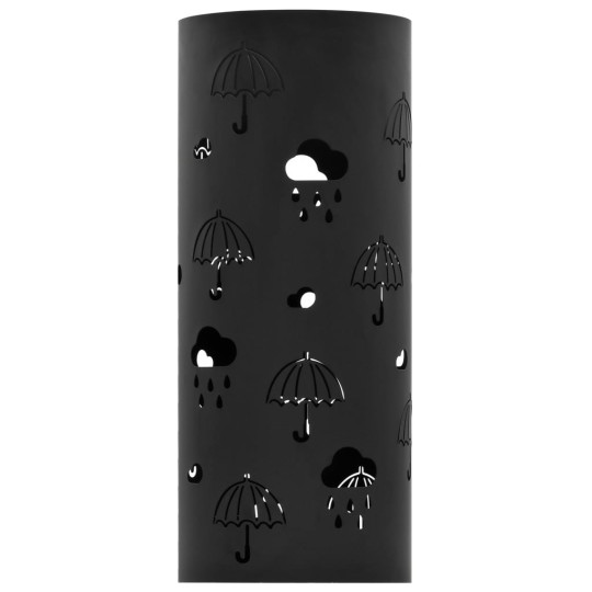 Метална поставка за чадъри RAIN, черна, ⌀ 20 см, височина 48,5 см