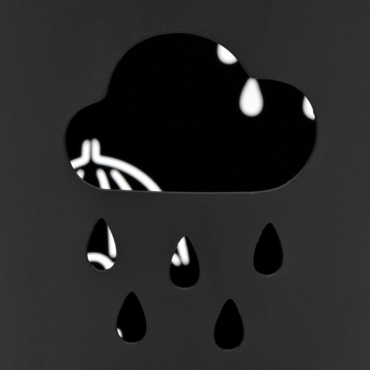 Метална поставка за чадъри RAIN, черна, ⌀ 20 см, височина 48,5 см