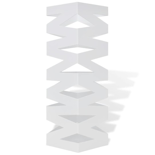 Метална поставка за чадъри ZIGZAG, бяла, 15,5 x 15,5 x 48,5 см