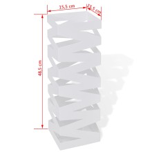 Метална поставка за чадъри ZIGZAG, бяла, 15,5 x 15,5 x 48,5 см