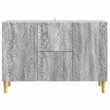Нисък шкаф FLORA с 2 врати и 2 чекмеджета, сив дъб сонома, 89 x 34,5 x 60 см