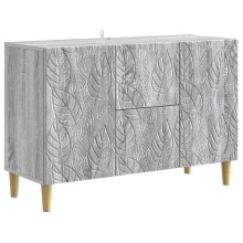 Нисък шкаф FLORA с 2 врати и 2 чекмеджета, сив дъб сонома, 89 x 34,5 x 60 см