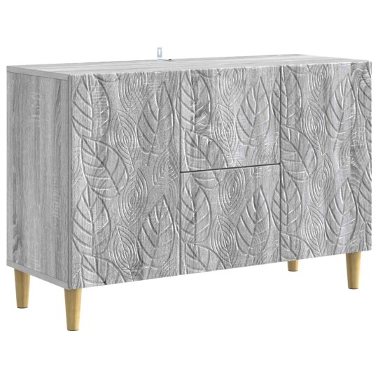 Нисък шкаф FLORA с 2 врати и 2 чекмеджета, сив дъб сонома, 89 x 34,5 x 60 см