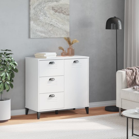 Нисък шкаф VIKEN, с 3 чекмеджета и 1 врата, бял, 80 x 40 x 80 см