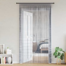 Пердета с ресни в цвят светлосив за тръбен корниз, 2 бр., 140 x 250 см