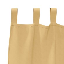 Плътни завеси в цвят охра с текстилни гайки (уши), 2 бр., 140 x 245 см