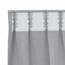 Плътни завеси в цвят сив с комбиниран перделък, 2 бр., 140 x 260 см