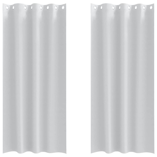 Плътни завеси в цвят светлосив с метални халки, 2 бр., 140 x 260 см
