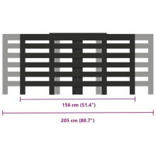 Разтегателна декоративна решетка за радиатор ALVERO, черен, 156-205x21,5x83,5 см