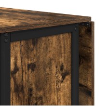 Сгъваема трапезна маса в стил Boho, ЛПДЧ състарено старо дърво на колелца, 130 x 80 см