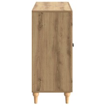 Шкаф ARCO с 3 врати и фрезовани фронтове, дъб артизан, 89 x 34,5 x 80 см