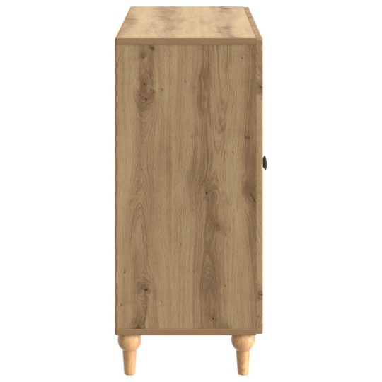 Шкаф ARCO с 3 врати и фрезовани фронтове, дъб артизан, 89 x 34,5 x 80 см