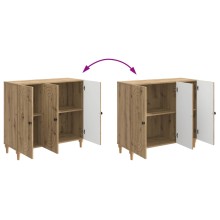 Шкаф ARCO с 3 врати и фрезовани фронтове, дъб артизан, 89 x 34,5 x 80 см