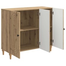 Шкаф ARCO с 3 врати и фрезовани фронтове, дъб артизан, 89 x 34,5 x 80 см