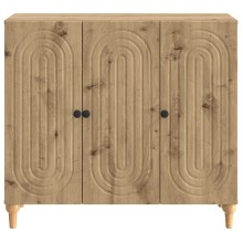 Шкаф ARCO с 3 врати и фрезовани фронтове, дъб артизан, 89 x 34,5 x 80 см
