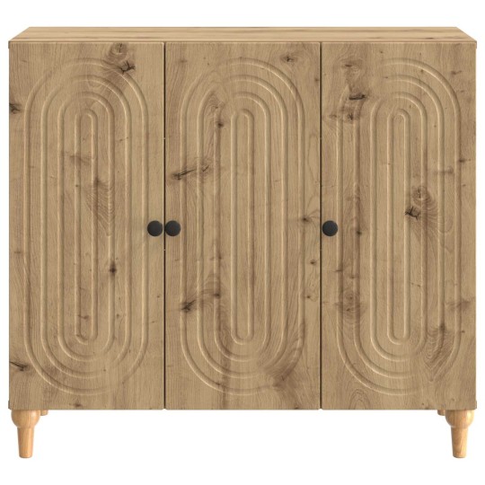 Шкаф ARCO с 3 врати и фрезовани фронтове, дъб артизан, 89 x 34,5 x 80 см