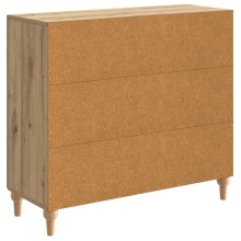 Шкаф ARCO с 3 врати и фрезовани фронтове, дъб артизан, 89 x 34,5 x 80 см