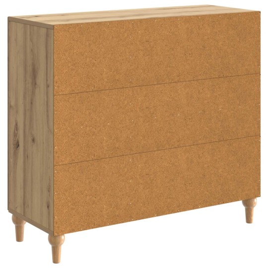 Шкаф ARCO с 3 врати и фрезовани фронтове, дъб артизан, 89 x 34,5 x 80 см