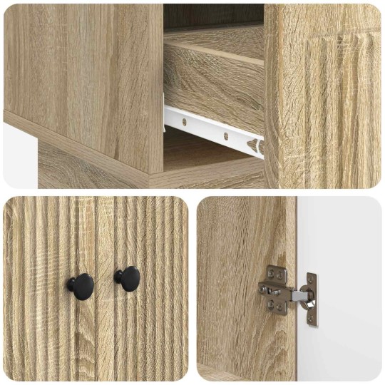 Шкаф LINEA с 2 врати и 2 чекмеджета, дъб сонома, 66 x 34,5 x 95 см
