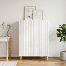 Шкаф LINEA с 2 врати и долно чекмедже, бял гланц, 66 x 34,5 x 95 см