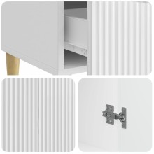 Шкаф LINEA с 2 врати и долно чекмедже, бял гланц, 66 x 34,5 x 95 см