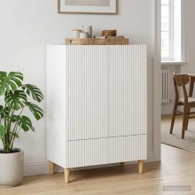 Шкаф LINEA с 2 врати и долно чекмедже, бял гланц, 66 x 34,5 x 95 см