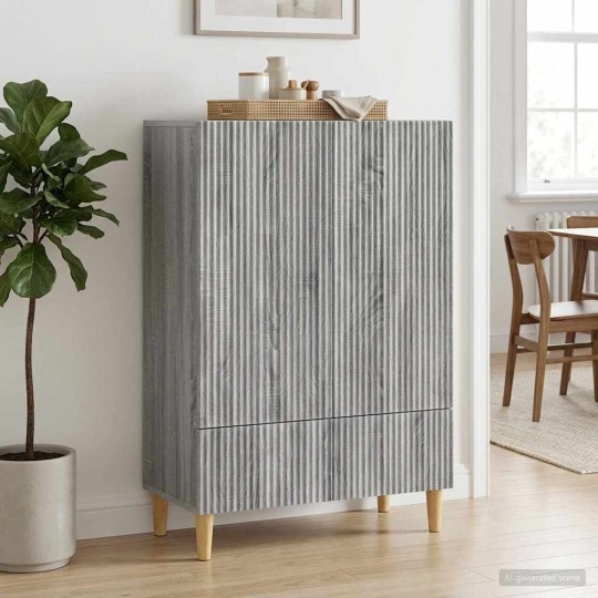 Шкаф LINEA с 2 врати и долно чекмедже, сив дъб сонома, 66 x 34,5 x 95 см