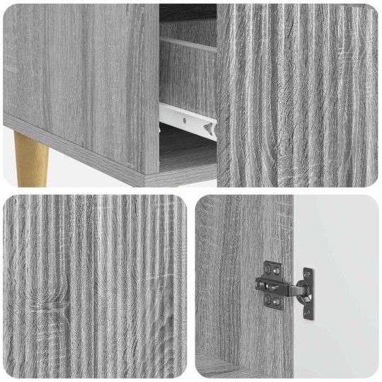 Шкаф LINEA с 2 врати и долно чекмедже, сив дъб сонома, 66 x 34,5 x 95 см