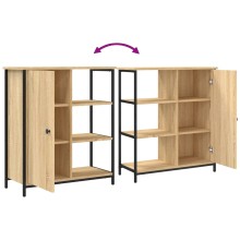 Шкаф с врата и открити отделения, дъб сонома, 70 x 30 x 80 см