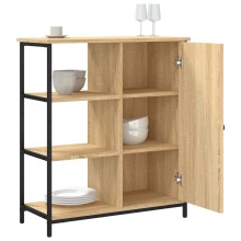 Шкаф с врата и открити отделения, дъб сонома, 70 x 30 x 80 см