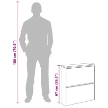 Шкаф за обувки с две огледални врати, бял гланц