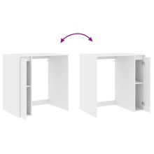 Шкаф за свободностояща пералня с работен плот и отделение, бял, 87 x 60 x 89 см