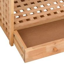 Стелаж за обувки с чекмедже орехово дърво масив