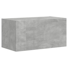 Стенен ТВ шкаф LINEA с вертикално фрезован фронт, бетонно сив, 60 x 31 x 29,5 см